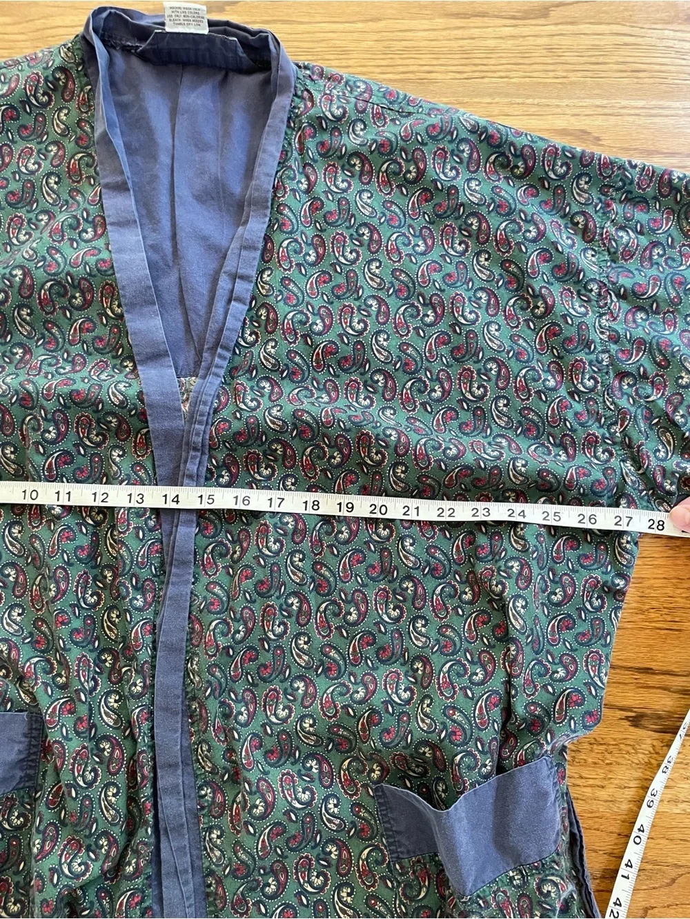 Vintage 90s 100% Cotton Paisley Kimono Style Robe & Belt Sz 1X-2X Grandpacore